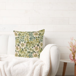 Apple Blossoms and Leaves Cushion