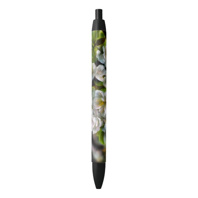 Apple Blossoms Black Ink Pen (Front Vertical)