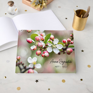Apple Blossoms for Memorial Service Guest Book