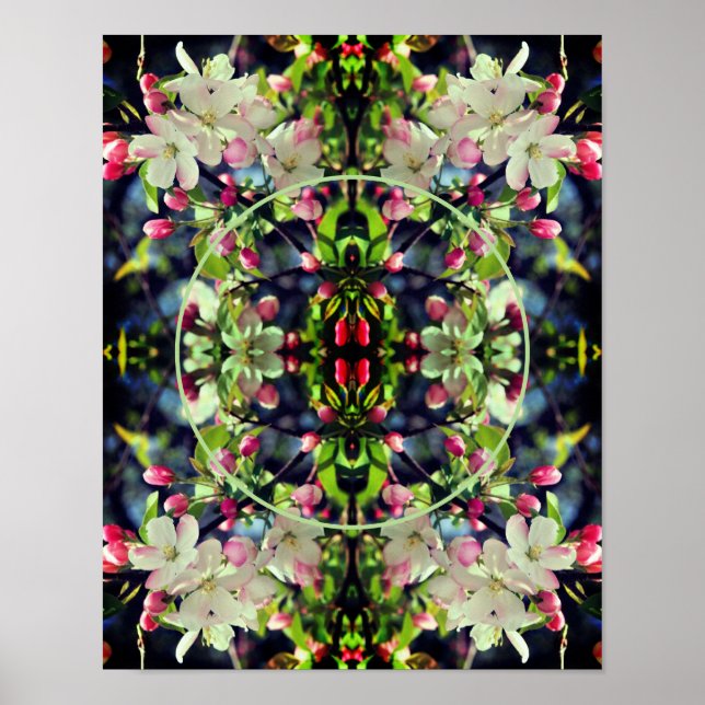 Apple Blossoms Frame Create Your Own Photo Poster (Front)