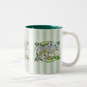 Apple Blossoms & Green Stripes Mug