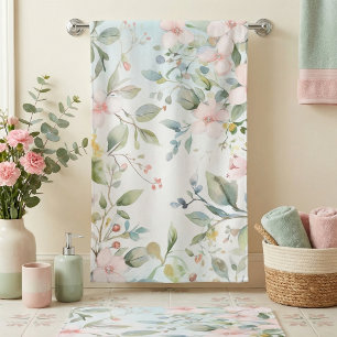Apple blossoms inspired bath towel