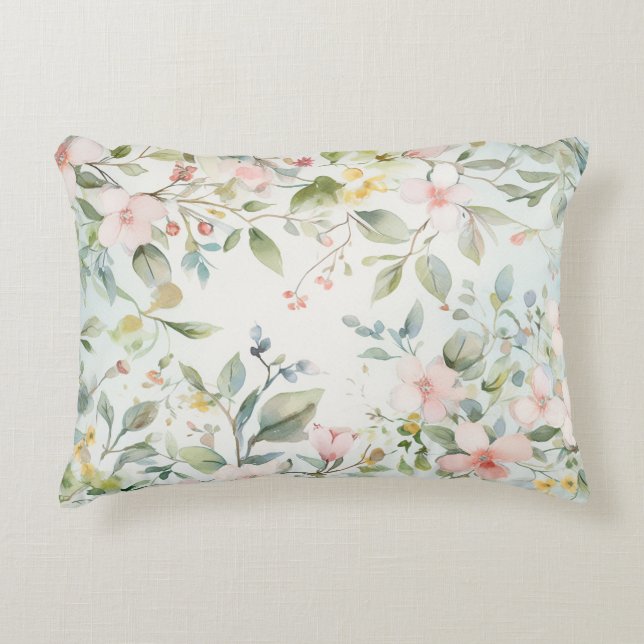 Apple blossoms inspired decorative cushion (Front)