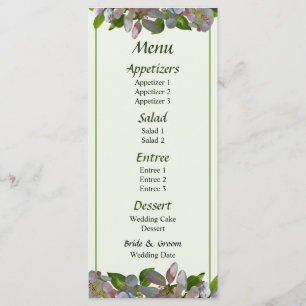Apple Blossoms Menu... Menu
