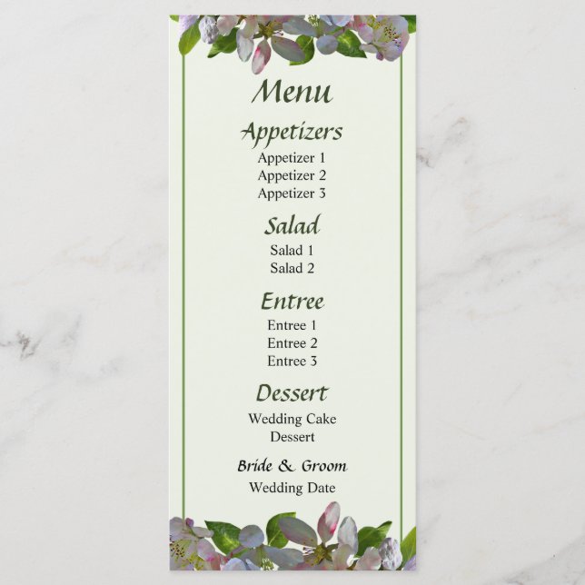 Apple Blossoms Menu... Menu (Front)