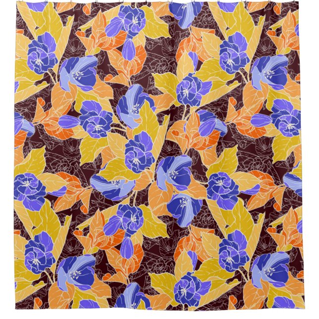 Apple Blossoms Pattern Shower Curtain (Front)