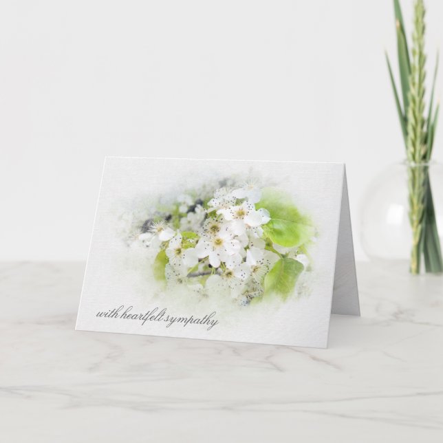 Apple Blossoms Sympathy Thank You Card (Front)