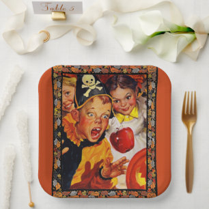 Apple Bobbing Dangers Paper Plate