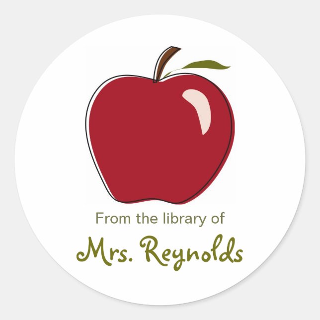 Apple Bookplates Classic Round Sticker (Front)