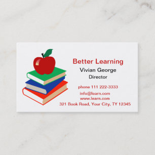 Apple, Books, Education Business Card
