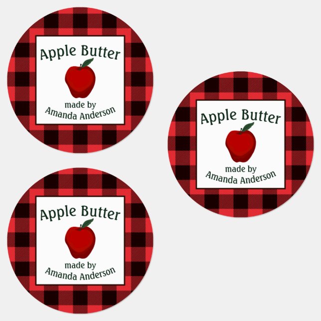 Apple Butter Canning Preserves Plaid C Food Label (Group)