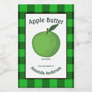 Apple Butter Canning Preserves Plaid GV Food Label
