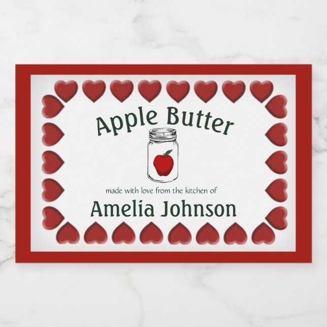 Apple  Butter Made with Love Product Label 3"x2" (Single Label)