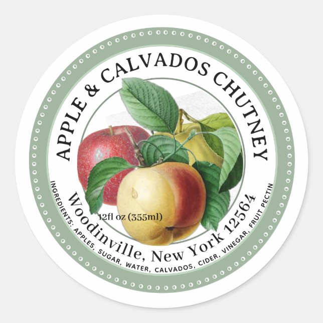 Apple Calvados Chutney Jam Product Label (Front)