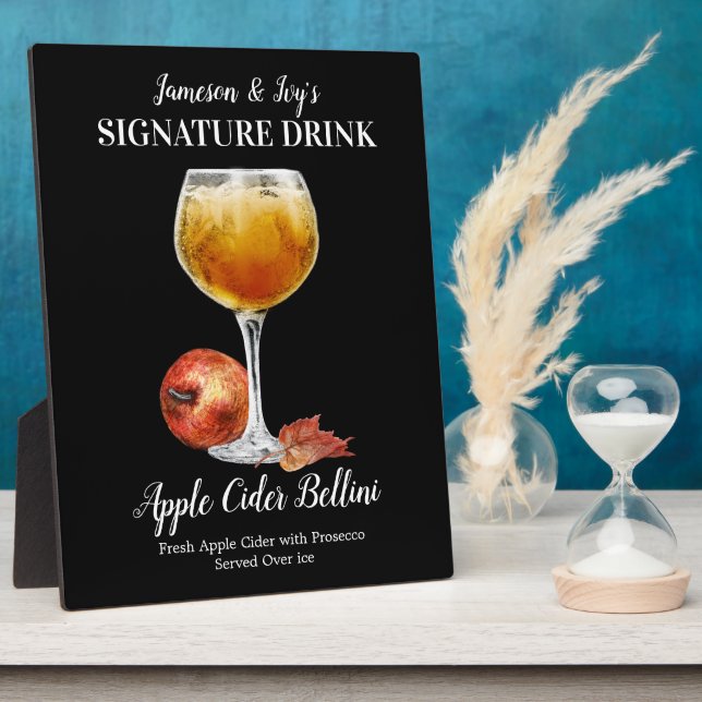 Apple Cider Bellini • PERSONALIZE this Drink Plaque (Side)