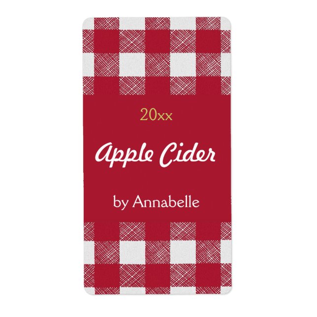 Apple cider canning label (Front)