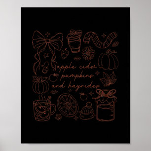 Apple Cider Pumpkins And Hayrides Vintage Fall Coq Poster