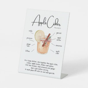 Apple Cider Punch Cocktail Pedestal Sign