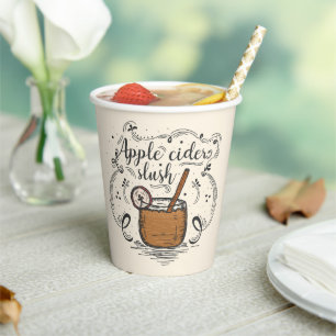 Apple Cider Slush Thanksgiving Paper Cups