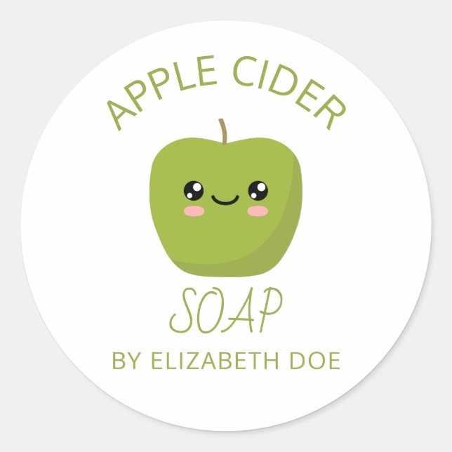 Apple Cider Soap Classic Round Sticker (Front)