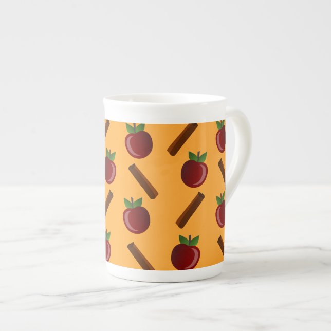 Apple Cinnamon Pattern Bone China Mug (Front Right)