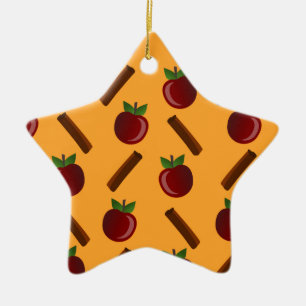 Apple Cinnamon Pattern Ceramic Tree Decoration
