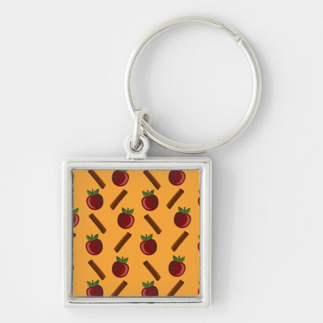 Apple Cinnamon Pattern Key Ring (Front)