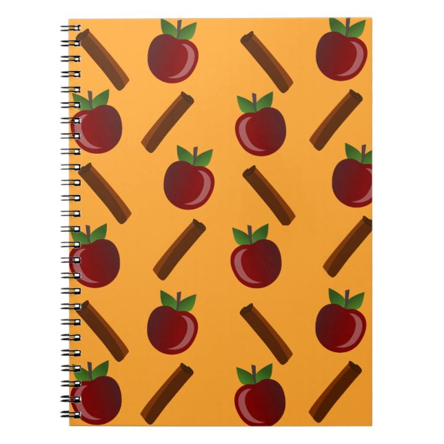 Apple Cinnamon Pattern Notebook (Front)