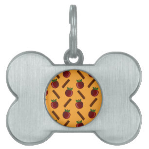 Apple Cinnamon Pattern Pet ID Tag