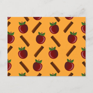 Apple Cinnamon Pattern Postcard