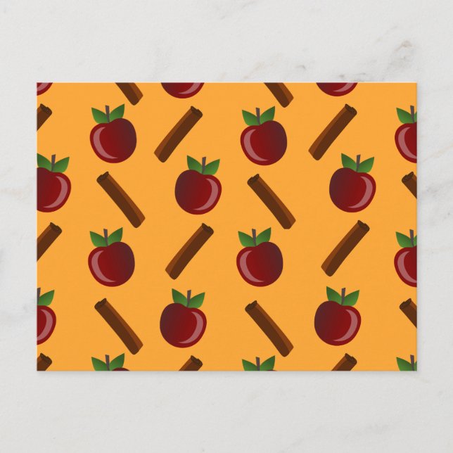 Apple Cinnamon Pattern Postcard (Front)