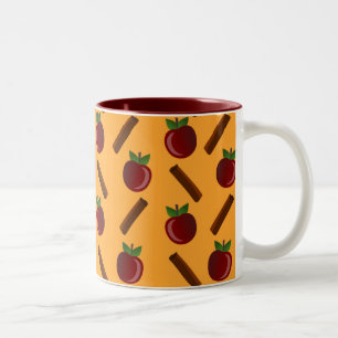 Apple Cinnamon Pattern Two-Tone Coffee Mug