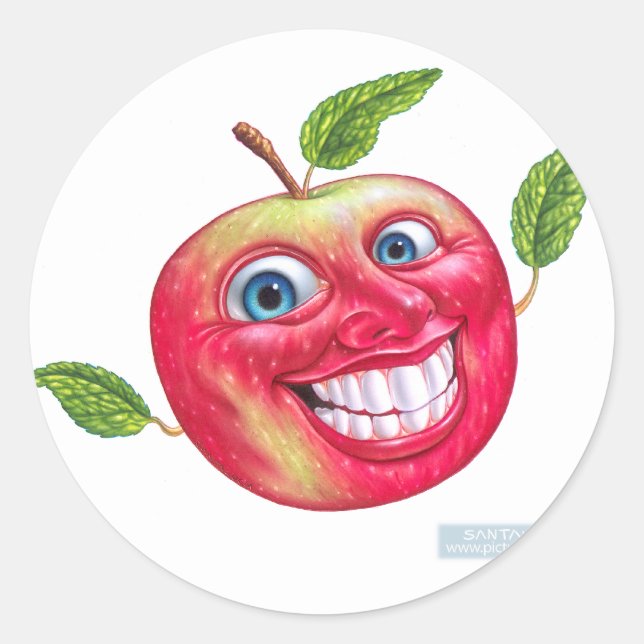 apple classic round sticker (Front)