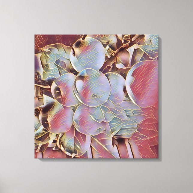 Apple cluster canvas in a jewel glow style print (Front)