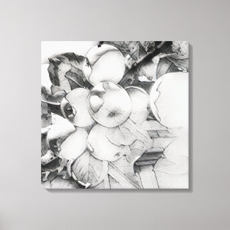 Apple cluster canvas in a washed out style print