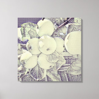 Apple cluster canvas with a charcoal style print
