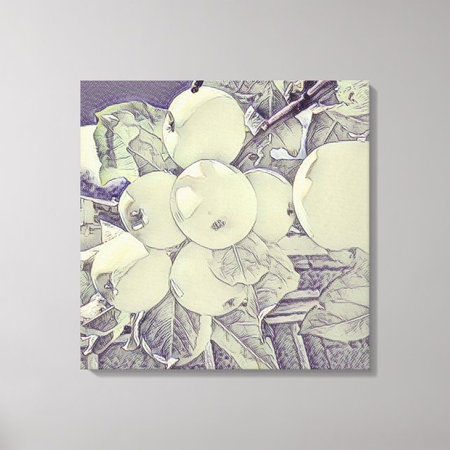 Apple cluster canvas with a charcoal style print (Front)
