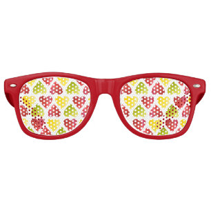 Apple colourful hearts pattern retro sunglasses