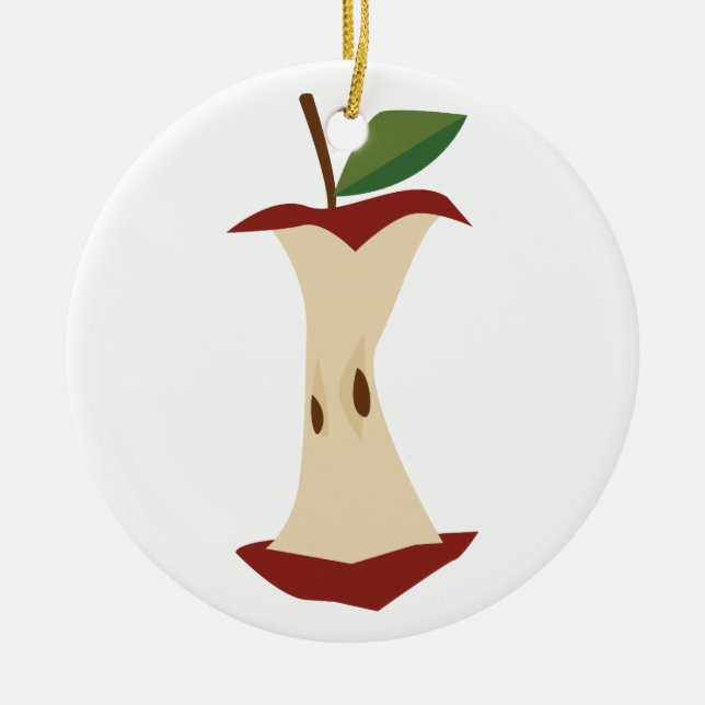 Apple Core Ceramic Tree Decoration (Front)