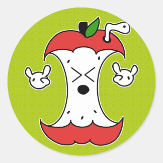 Apple Core Classic Round Sticker