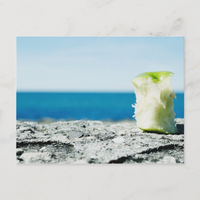 Apple core in the dirt postcard (Front)