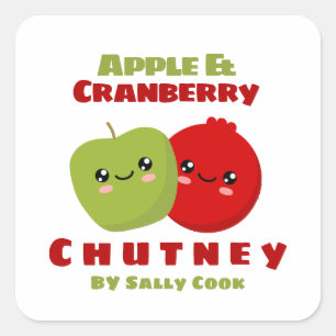 Apple & cranberry chutney square sticker