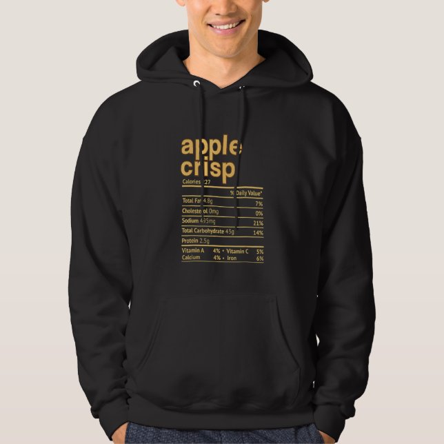 Apple Crisp Nutrition Fact Thanksgiving Christmas  Hoodie (Front)