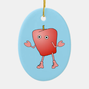 Apple Critter Ceramic Ornament