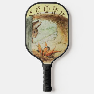 Apple Dappley Rabbit and Basket of Carrots Pickleball Paddle