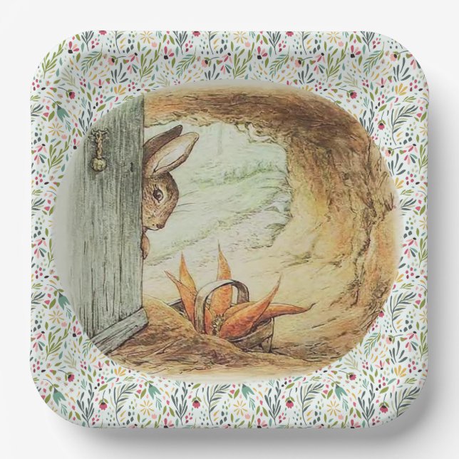 Apple Dappley Rabbit  Paper Plate (Front)