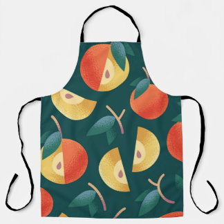 Apple Delight: Dark Green Seamless. Apron