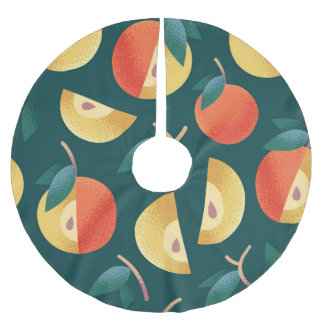 Apple Delight: Dark Green Seamless. Brushed Polyester Tree Skirt