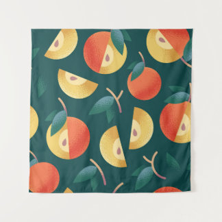 Apple Delight: Dark Green Seamless. Tapestry