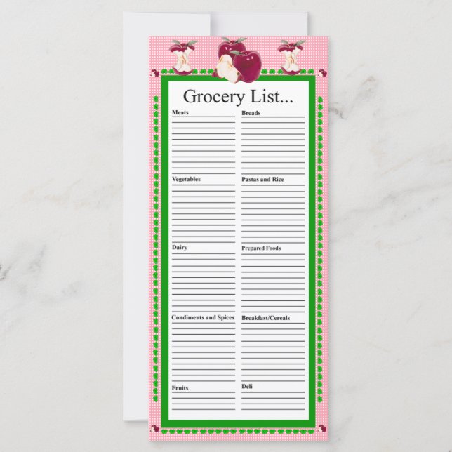 Apple Design Grocery List (Front)